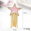 Colorful Tassel Cloth Patch with Diamond Star Design and Hot Melt Adhesive