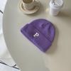 All-match Letter Knitted Wool Hat for Women Korean Style Autumn and Winter Warm Fashion Bag Head Hat