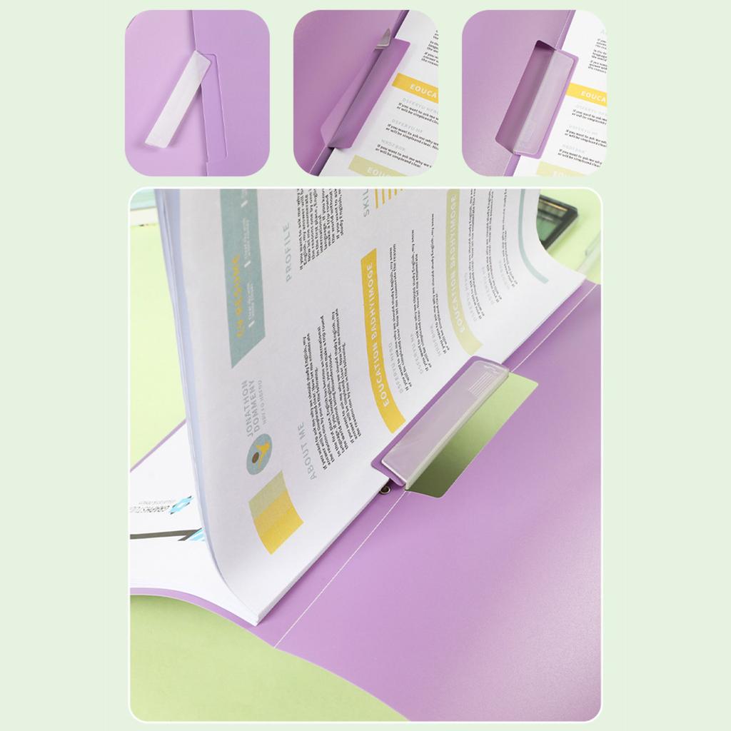 5Pcs File Folders Report Cover Set 50 Sheets Capacity Plastic Binder Paper Protector File Organizers with Side Opening