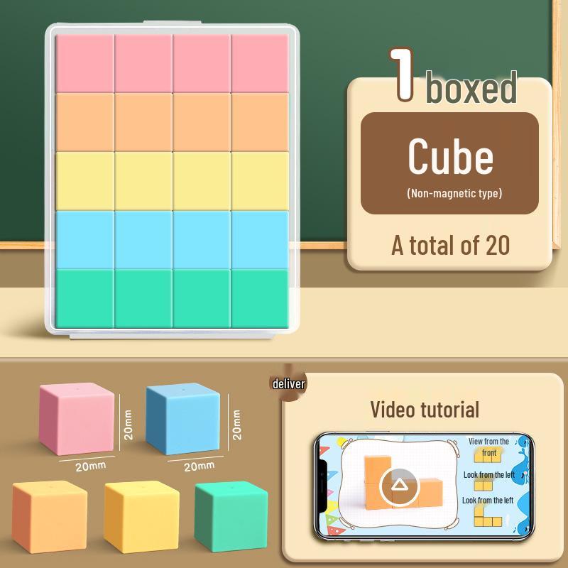 Magnetic Cube Math Teaching Aids: 2cm Geometric Building Blocks for Primary Schools