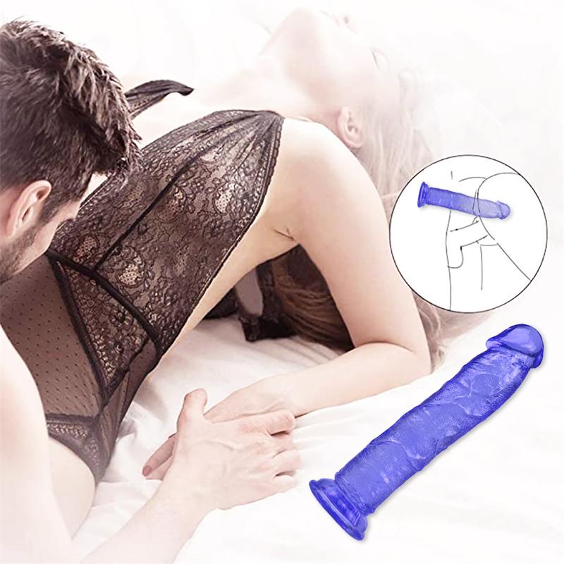 Straight General Eggless Dildo Crystal Simulation Penis Transparent Jelly Wearing Female Masturbation Device