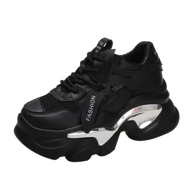 Fashion Thickened breathable mesh women's casual shoes wedge heel thick-soled shoes sports shoes 2024 spring and autumn fashion
