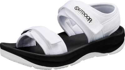 OUTDOORPRODUCTS Men's and Women's Cushioned Sports Sandals for Outdoor, Leisure, and Summer, White, Size 24.0cm