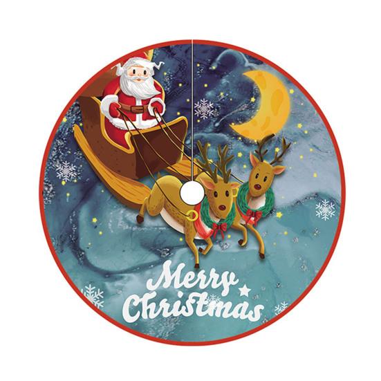 36 Inches Christmas Tree Skirt Red Santa Snowflakes Snowman Reindeer Xmas Tree Skirt Holiday Decor for Home Party