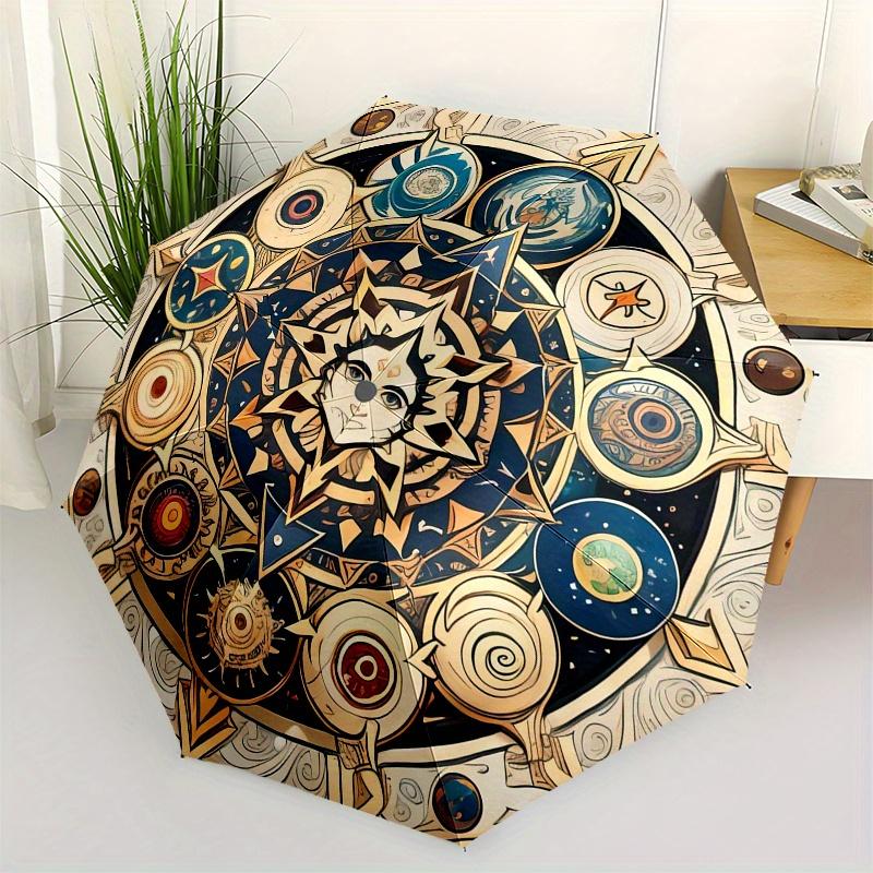 Enchanted Mandala Art: Mystical Design for Your SpaceUmbrella, Portable 3-Fold Compact Umbrella for Men & Women Gift