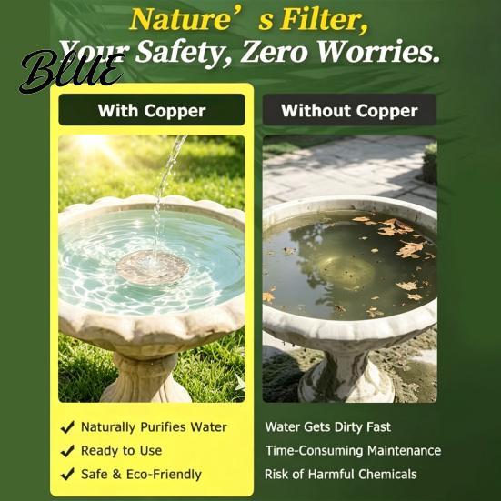 Decorative Garden Water Disc Bird Bath Copper Disc Purification 3 or 4 Point Support Pet Fountain Cleaning Tool Bowl Livestock Trough for