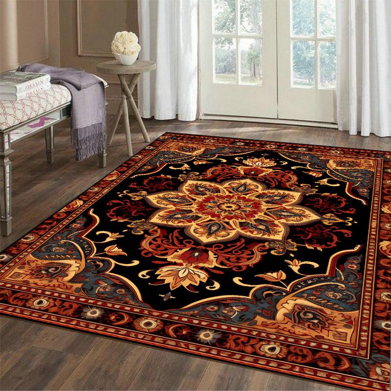 Vintage Persischer Roter Teppich Wohnzimmer High-End Luxus Retro Teppich Rutschfest Große Fläche Schlafzimmer Dekora Teppich Lounge Matte Waschbar