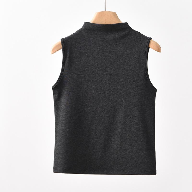 

Tencel Lyocell Ice Knit Breathable Women s Sleeveless High Neck Slimming Vest M (Weight: 80-100 Jin)