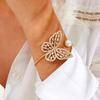 Women's Bracelet All-match Hollow Zircon  Pearl Butterfly-shape Open Bracelet