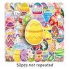 Easter Egg Stickers: 50 Waterproof Sheets, Colorful Cartoon Graffiti for Festive Decoration