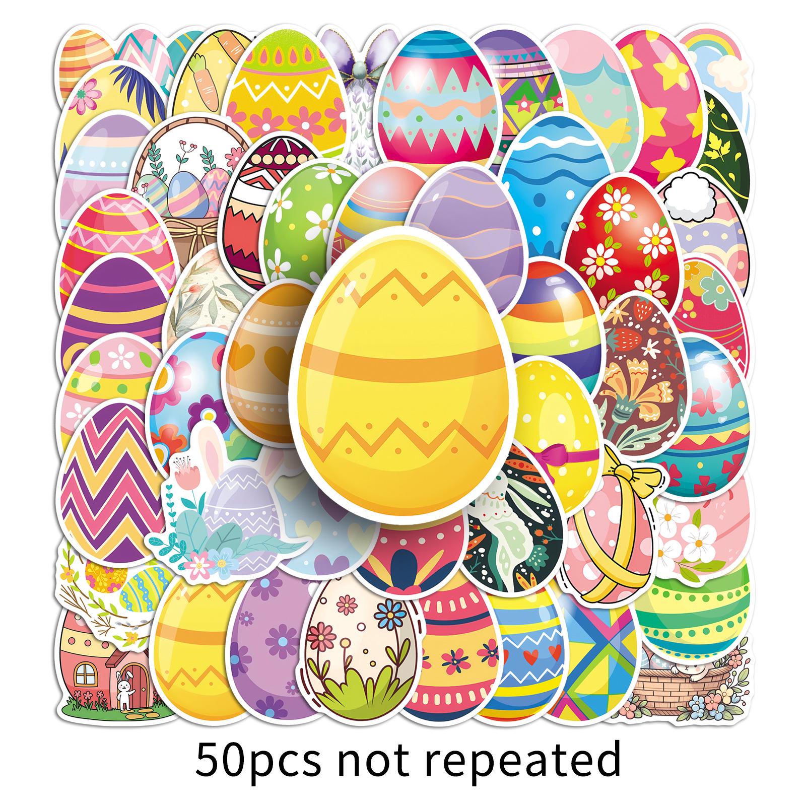 Easter Egg Festival Cartoon Waterproof Stickers - 50 Sheets