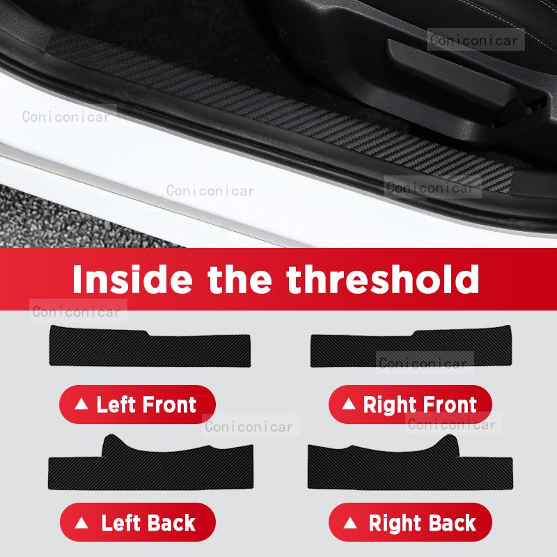 Naklejka na próg drzwi z włókna węglowego do samochodu dla GEELY TUGELLA 2025 Pedał progowy Chroniący przed zarysowaniami Akcesoria do dekoracji wnętrza