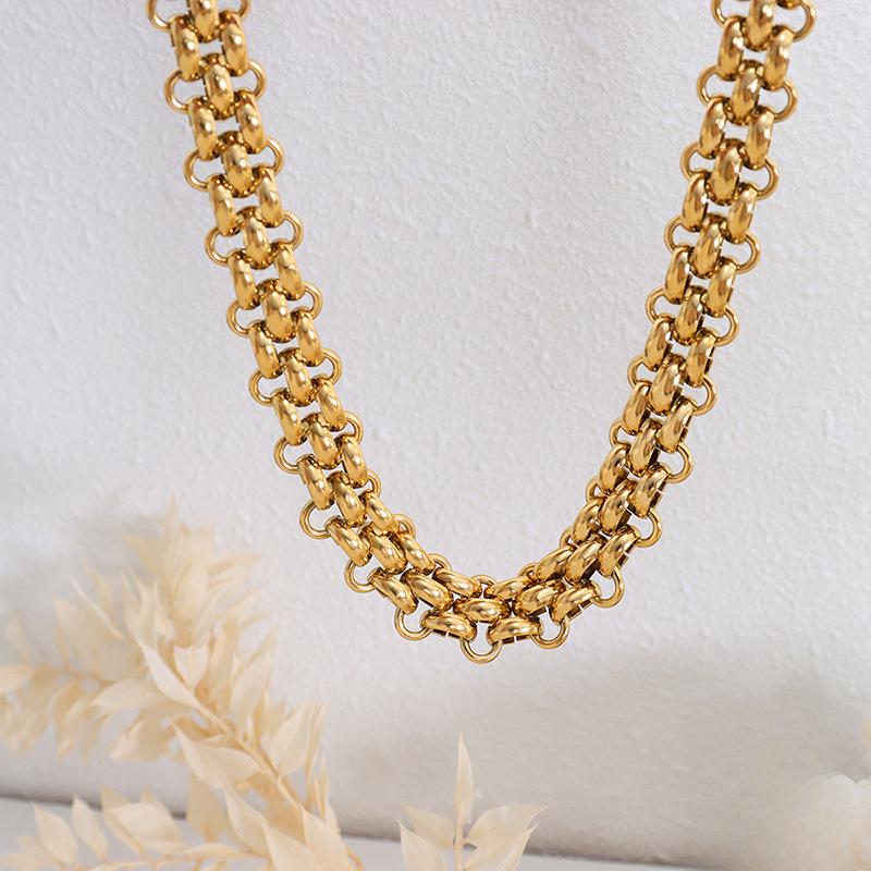 Bold Titanium Steel Chain Necklace & Bracelet Set: Hip-Hop Inspired, Non-Fading, Unisex Style