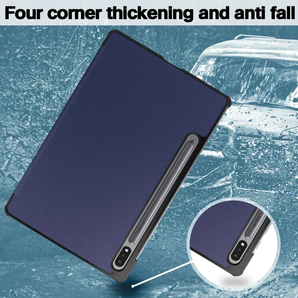 For Samsung Galaxy Tab S8 S7 Plus S7 FE SM-T970 S9 12.4 Inch Magnetic Trifold Stand Cover Funda for Galaxy Tab S6 Lite Case