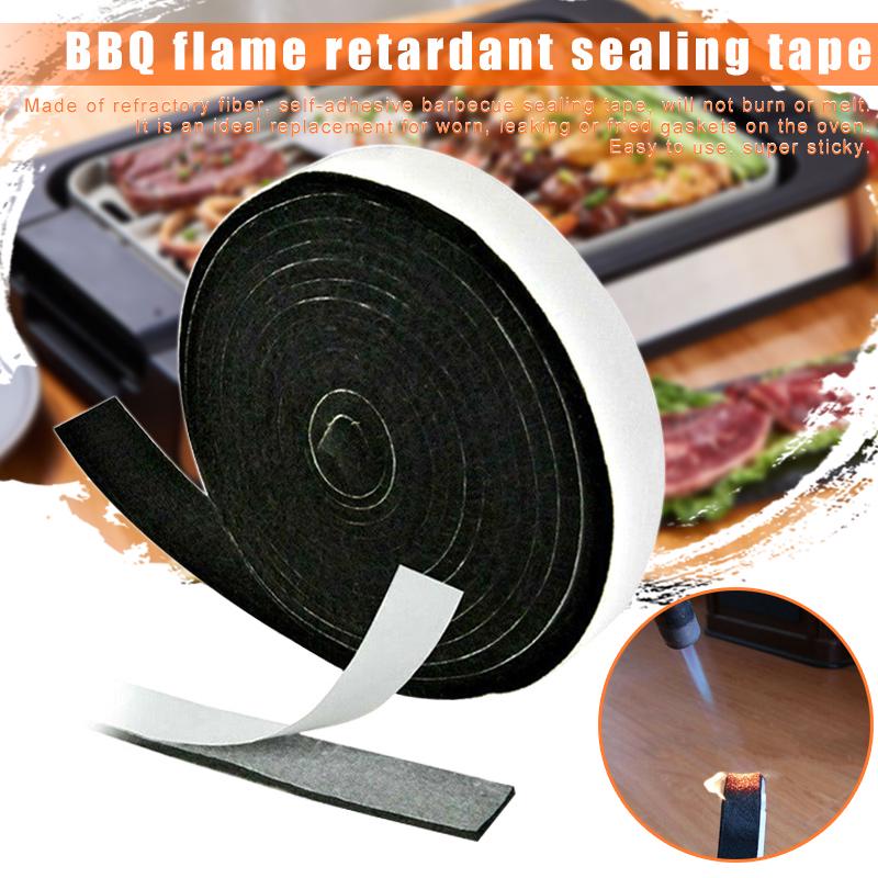 2cmx3.6m High Heat Barbecue Smoker Gasket BBQ Door Lid Seal Adhesive Self Stick Kitchen fireproof cloth for barbecue grill