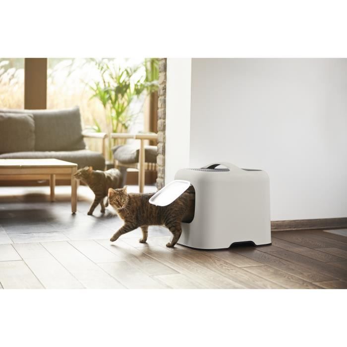 ROTHO - Maison Toilette Pour Chat 51 X 39 X 40 Cm - Bac À Litière - Cappuccino