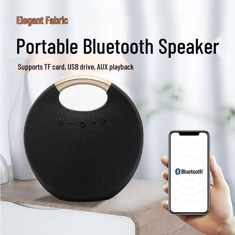 

Portable Bluetooth Fabric Speaker with Deep Bass - Handheld and Compact Subwoofer, Ideal for Cross-border Gifts чорний