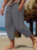 Men’s Cotton Linen Casual Drawstring Waist Pants for Summer 2026
