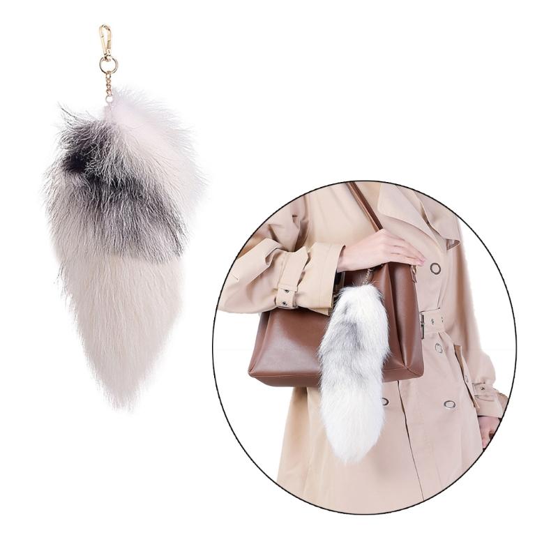 Imitation Furs Foxes Tail Keychain Pendant Toy Car Key Pendant Keyring for Car Keys Bag Backpack Decor Kids Toy Gift