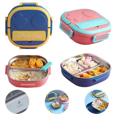 Tragbare Lunchbox aus Edelstahl 304, Bento-Box für Babys, Kinder, Schüler, Schule, Thermobehälter für Lebensmittel für Outdoor-Camping-Picknick