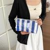 Large Capacity Striped Cosmetic Bag Waterproof Beach Storage Bag Fashion PVC Toiletry Bag  Women