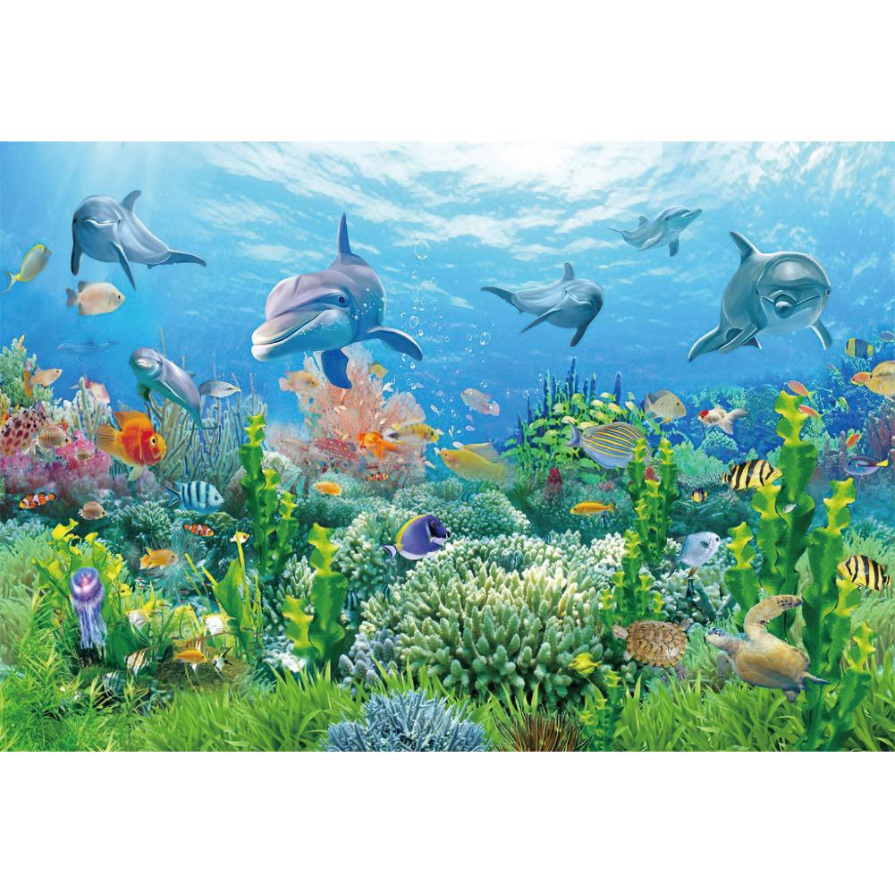Underwater World Seabed Photography Backdrop Decor Ocean Undersea Fish Coral Baby Birthday Background Photo Studio Props Custom
