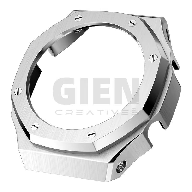 GA2100 Vysoce kvalitní pouzdro Pro sérii Casio GA2110 Dubový statek 2. generace Pevné modifikované pouzdro a řemínek z nerezové oceli