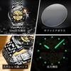 OLEVS Men's Watch Stylish Automatic Mechanical Gentleman Fashion Waterproof Luminous Brand Stainless Steel Black (Gold/Black 9901)