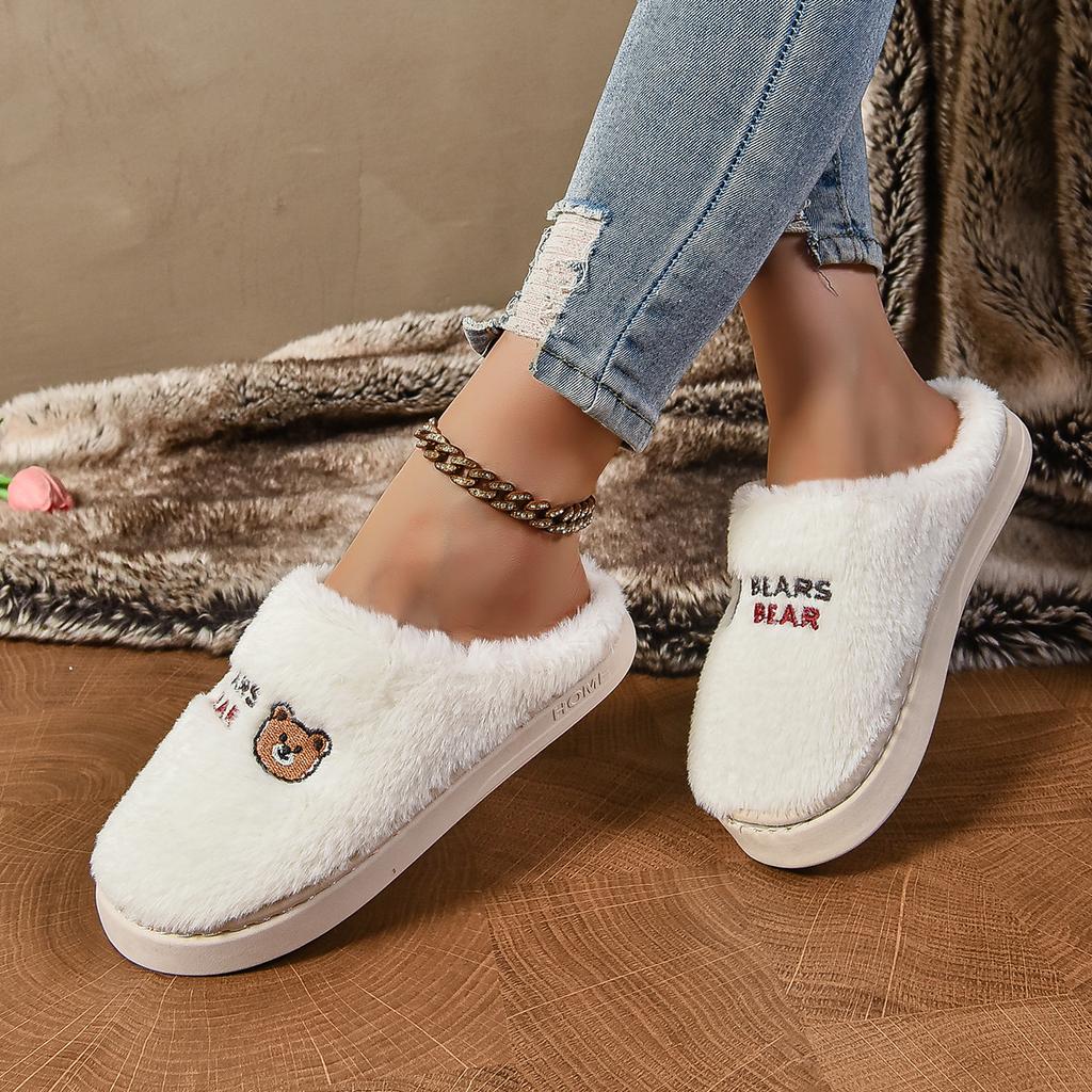 Fashion Women Slippers 2024 New Winter Home Cotton Slippers Women Soft Sole Non Slip Warm Couple Cotton Shoes Comfortable Slides Women