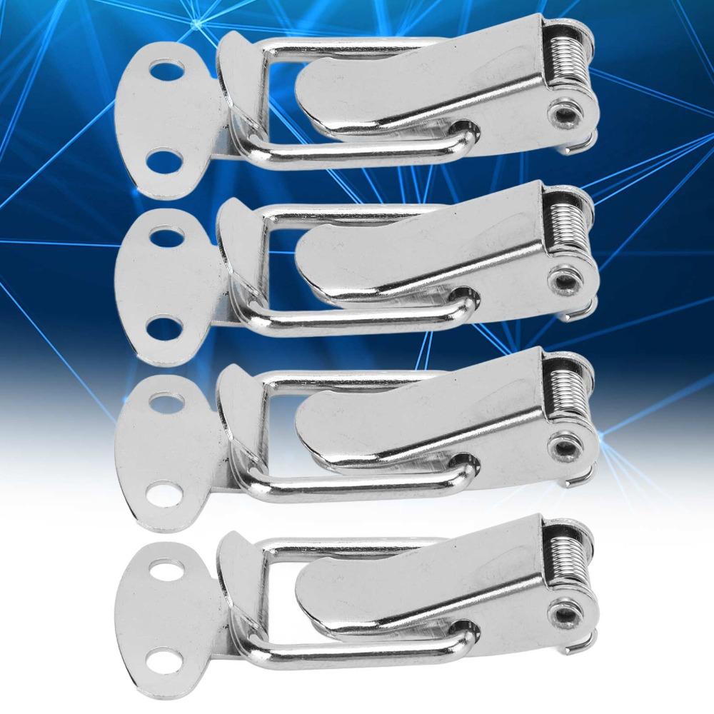 20PCS Small Size Clasp Lock Spring Loaded Duckbill Buckle Box Latch Mounting Screws Stainless Steel Chest Lock Cabinet Boxes