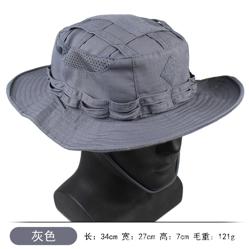 Tactical Camouflage Penny Hat Outdoor Jungle Mountaineering Fishing Fishing Hat Sun Protection Summer Shade Velcro Bucket Hat