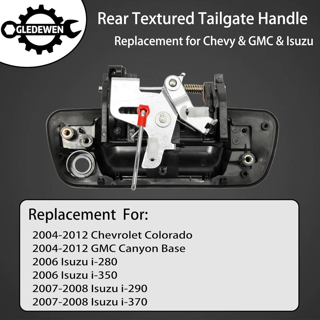 Heckklappengriff, Kompatibel mit 2004-2012 Chevy Colorado & GMC Canyon & Isuzu I-280 / I-290 / I-350 / I-370, Außen Hinten m. Schlüsselloch |