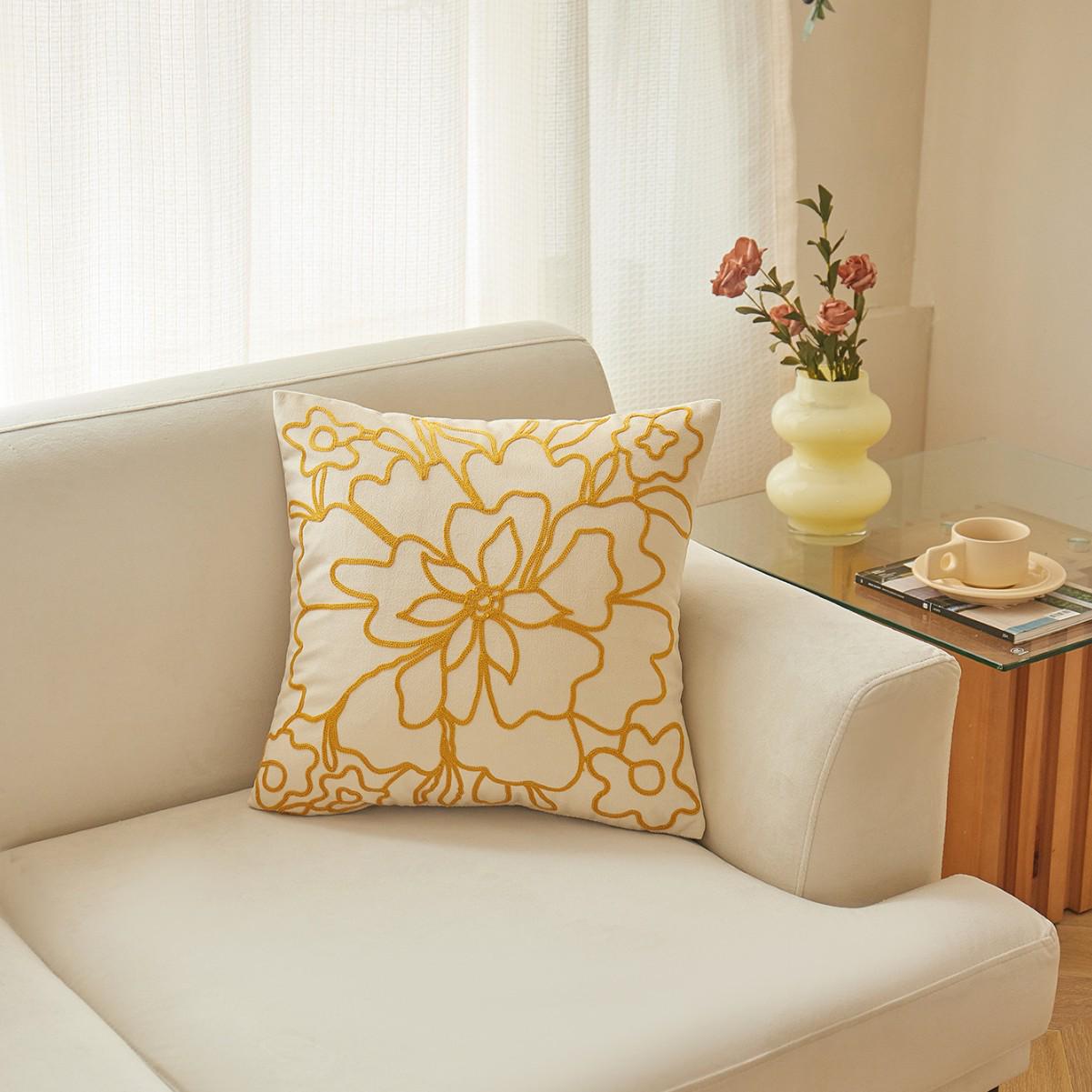 

Искусство для гостиной с цветочной вышивкой, без основы 45x45cm