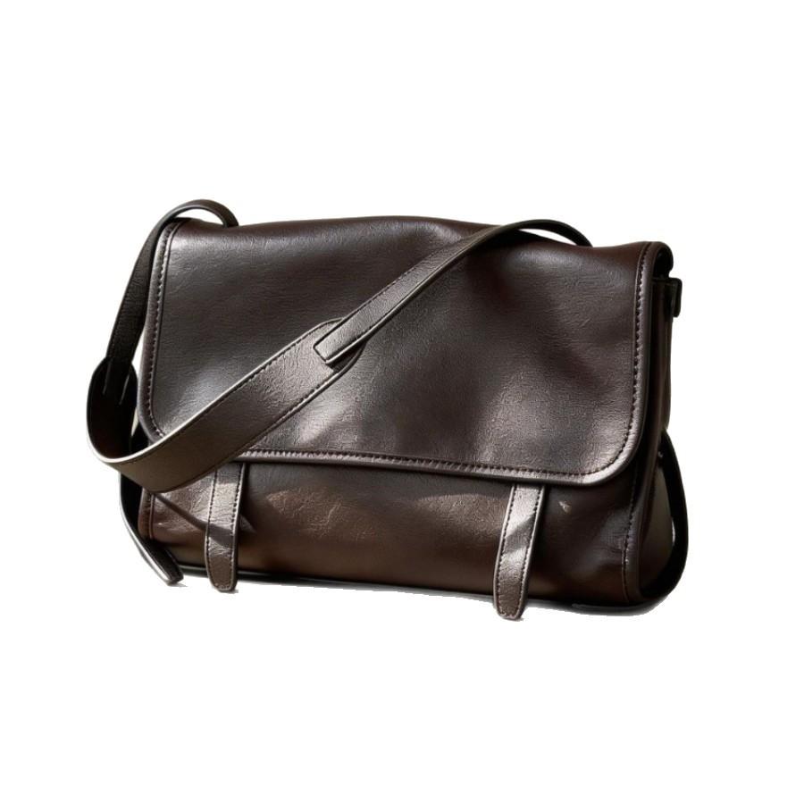 Large Capacity Women's New Messenger Bag, Light Luxury Commuting Retro Top Layer Cowhide Single Shoulder Crossbody Leather Women's Bag