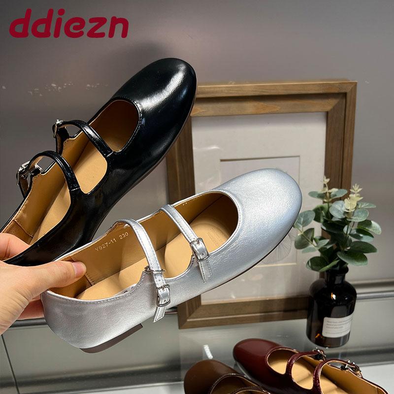 Fashion Fashion Buckle Strap Ladies Mary Janes Flats Shoes Female Round Toe Footwear Shallow Women Ballet Flats Dance Shoes lady