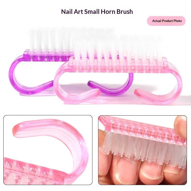 Colorful Translucent Nail Cleaning Brushes Soft Bristle Portable Nail Scrubber for Home Use Professional Nail Salons Manicure