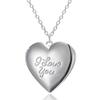 Romantic Heart Locket Pendant Necklace Vintage Gold Color Openable Photo Frame Charm Necklace for Women Men Couple Jewelry Gifts
