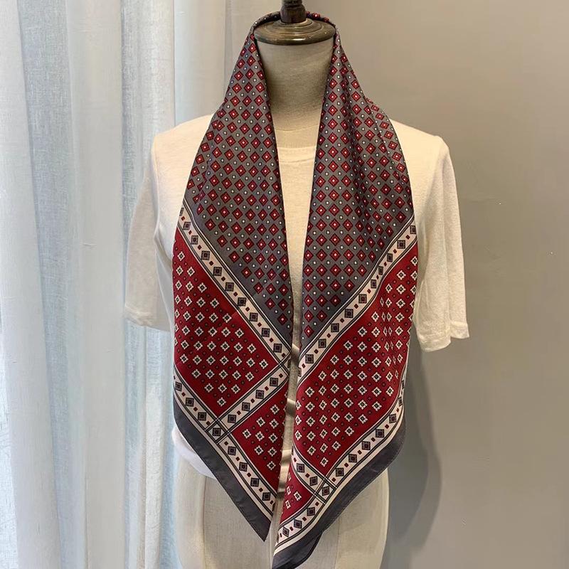 Spring square scarf silk scarf French retro women's simple and versatile foreign style fashion temperament twill silk scarf batch
