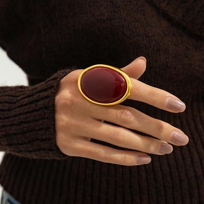 Creative Resin Acrylic Stud Earrings For Women 2026 Oval Earring Trendy Geometric Ring Exaggeration Year Party Jewelry Gift