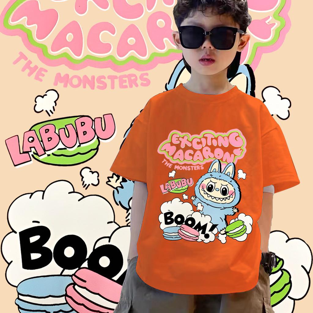 New Labubu Children's T-shirt Comfortable Design Soft and Breathable Round Neck Short Sleeve Loose Boys' Top Suitable for Play