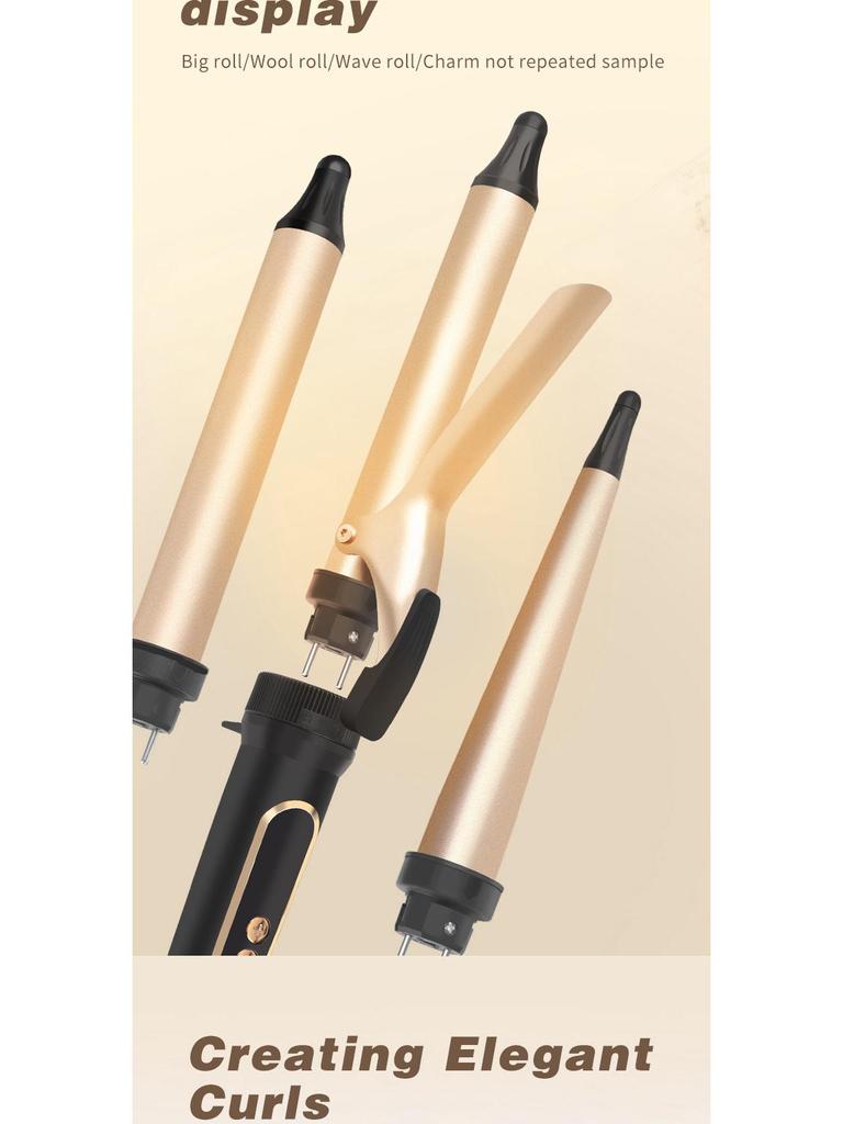 Zestaw 3-w-1 Lokówka z Odłączanymi Głowicami do Stylizacji Prostej i Kręconej