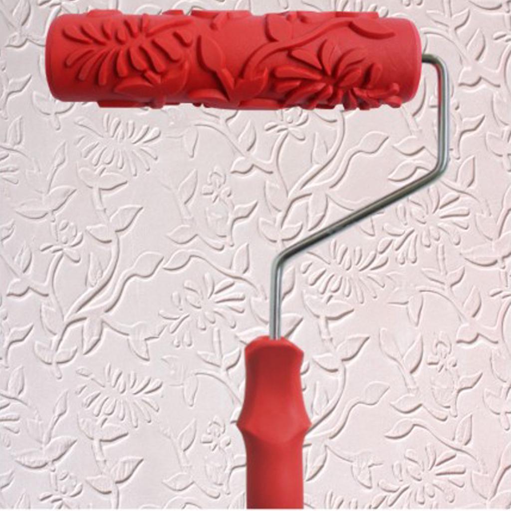 Εργαλείο κυλινδρικής βούρτσας 7" DIY Decor Wall Painting Empaistic Flower Painting with Handle 1