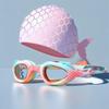 Children's Waterproof Silicone Swimming Cap and Professional Goggles Set for Boys and Girls