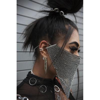 Halloween Rhinestone Mask With Diamond Triangle Mask Nightclub Mask Flash Diamond Jewelry Masks