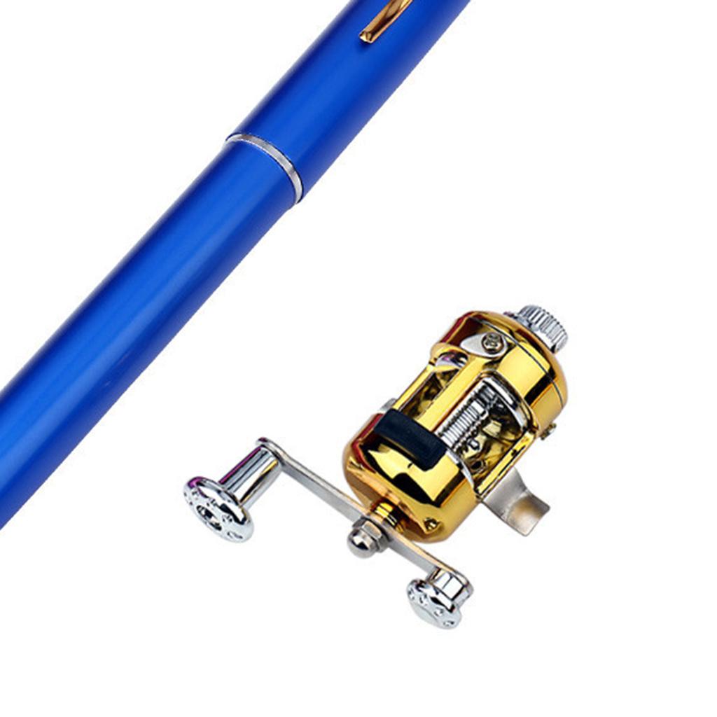 Pocket Telescopic Fishing Tackle Rod Aluminum Alloy Fiberglass Pole Reel