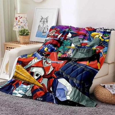 Mazinger Z UFO Robot Grendizer Flannel Blanket Cartoon Anime Children Soft Cover Lightweight Bed Sofa Chair Blanket