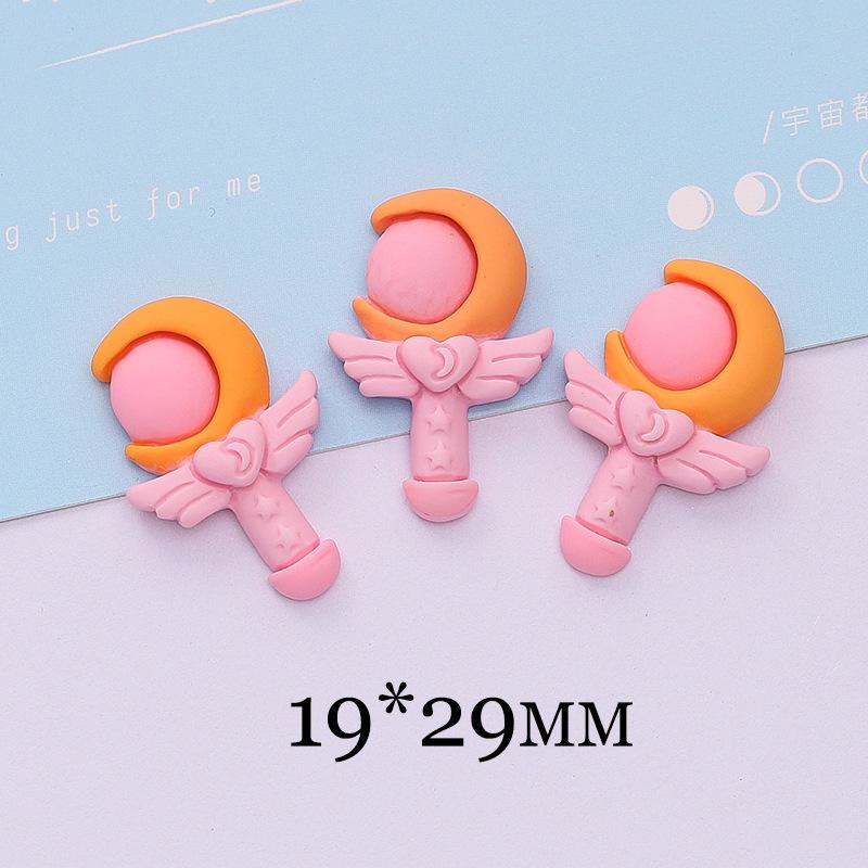 10Pcs New Cute Kawaii Mini Cartoon Magic Wand Flat Back Resin Cabochons Scrapbook Diy Wedding Hairpin Accessories Craft A125