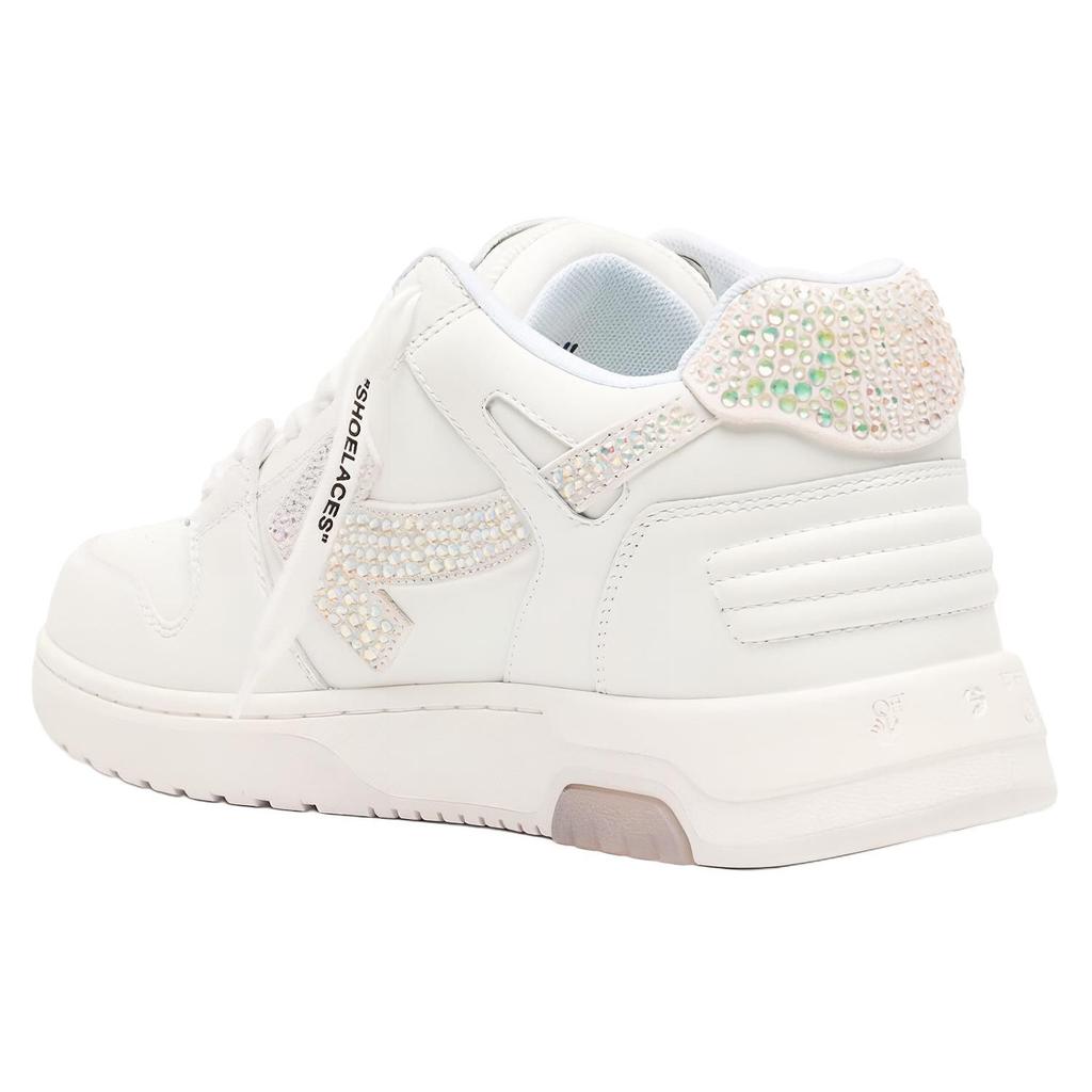 OFF WHITE Out Of Office Ooo Low Tops White Strass Arrow OMIA189F22LEA0090101