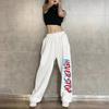 Y2K Letter Print Casual Trousers for Young Girls Women Summer European American Style Fashion Pants