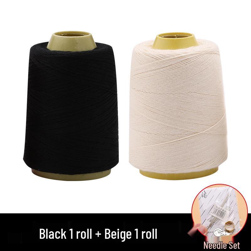 Quilting Needle & 3-Ply Extra Thick Cotton Thread Ball for Handmade Sewing & Mending - White, Large Roll